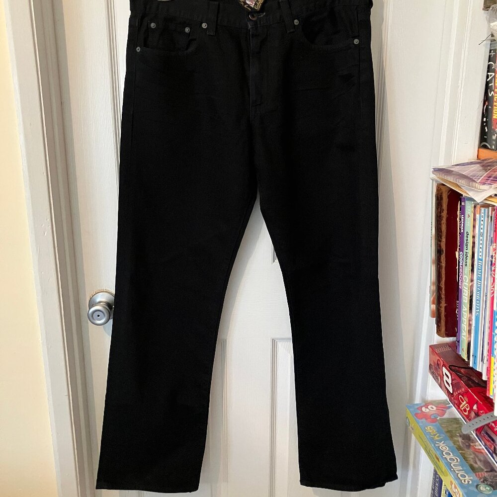 Lucky Brand Mens Jeans, Black Denim, Reg. Inseam, Made in America, Size 33